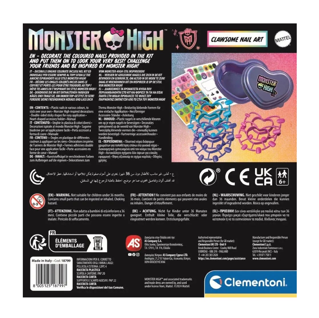 Set manichiura Clementoni Monster High Clawsome Nail Art - poza 3