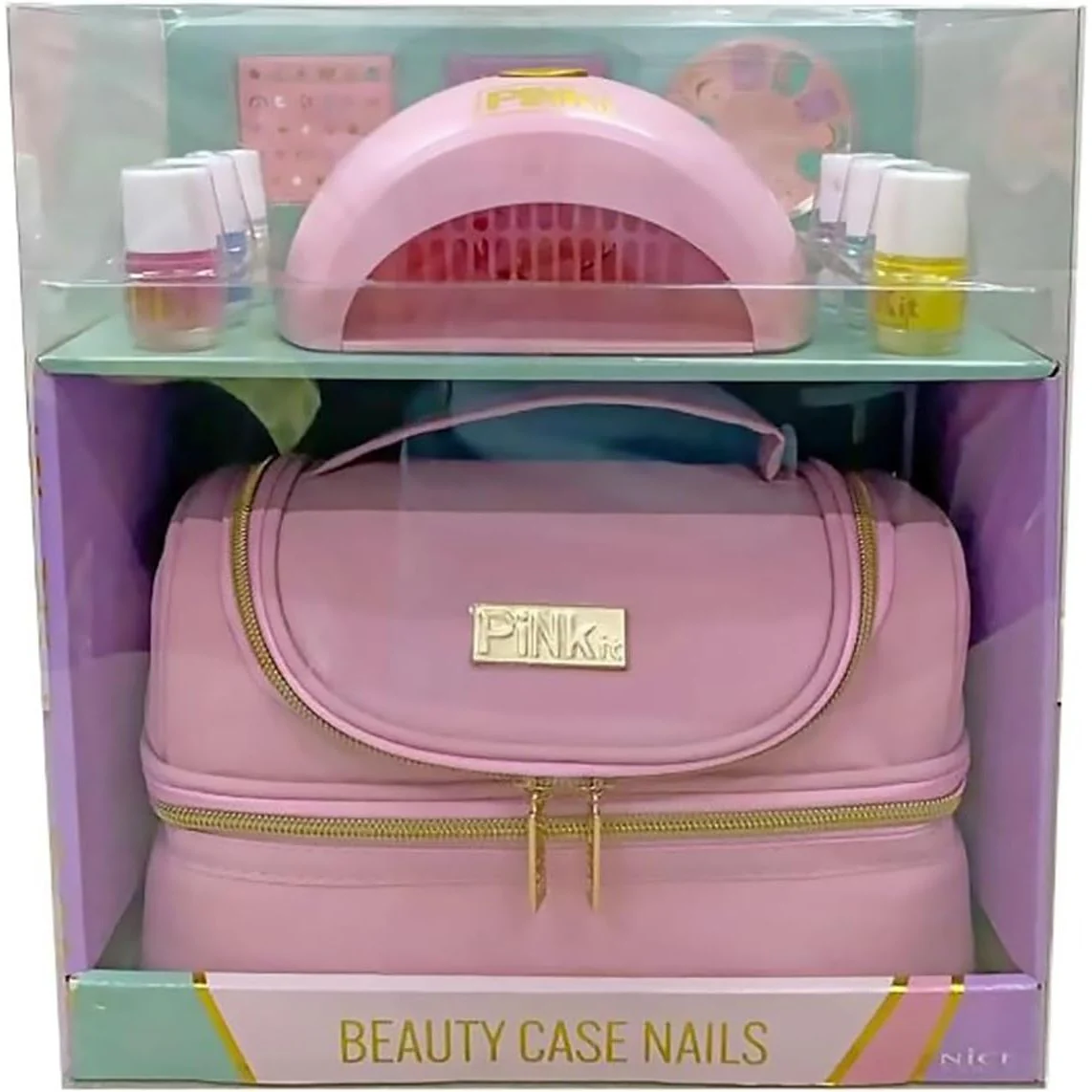 Set manichiura copii - cu geanta si accesorii pentru unghii - Pink It