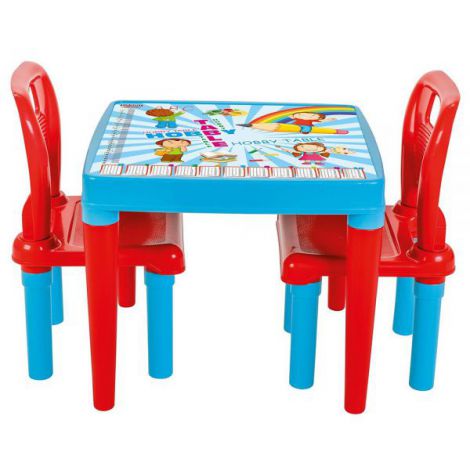 Set Masuta cu 2 scaune pentru copii Pilsan Hobby Study Table blue - poza 1