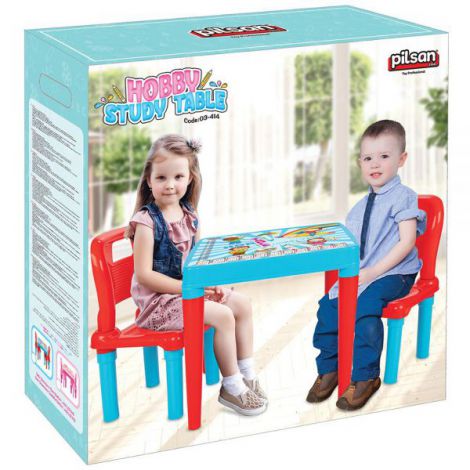 Set Masuta cu 2 scaune pentru copii Pilsan Hobby Study Table blue - poza 2