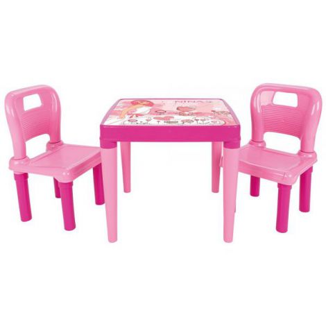 Set Masuta cu 2 scaune pentru copii Pilsan Hobby Study Table pink - poza 1