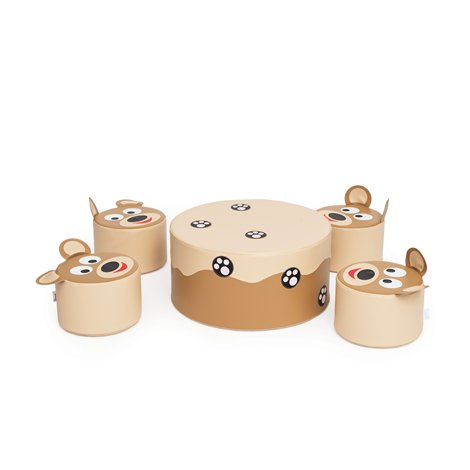 Set masuta si 4 scaunele din spuma Ursuletul vesel, cresa si gradinita - poza 1