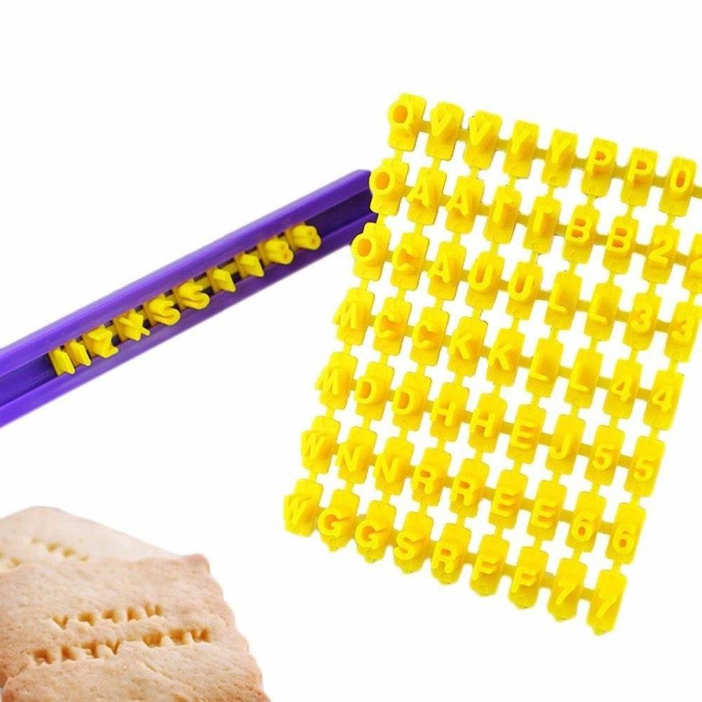 Set matrite litere si numere pentru ornare prajituri, plastic