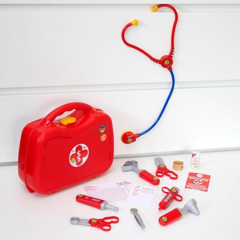 Set Medic cu Geantă și 14 Accesorii Incluzând Stetoscop, Termometru și Seringă Theo Klein 4383 pentru Copii 3+ - poza 3