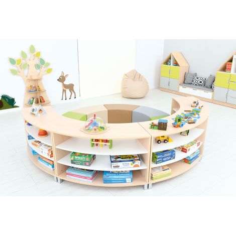 Set mobilier gradinita Quadro 139 Pastel, culoare alb-artar, pentru sedinte si dezbateri - poza 4