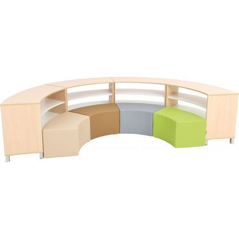 Set mobilier gradinita Quadro 139 Pastel, culoare artar, pentru sedinte si dezbateri - poza 1