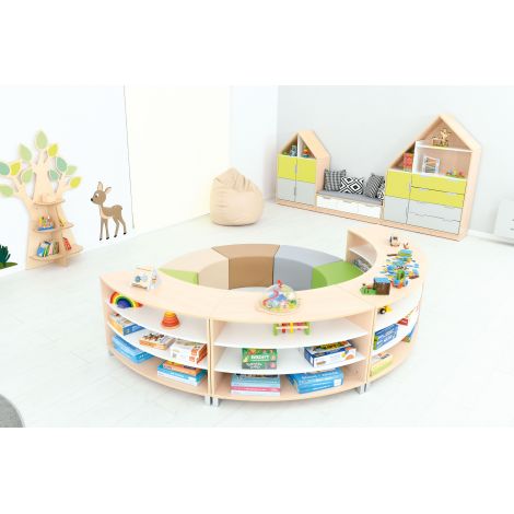 Set mobilier gradinita Quadro 139 Pastel, culoare artar, pentru sedinte si dezbateri - poza 3