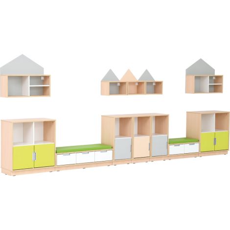 Set mobilier gradinita Quadro 176, cu loc pentru lectura, culoare artar - poza 2