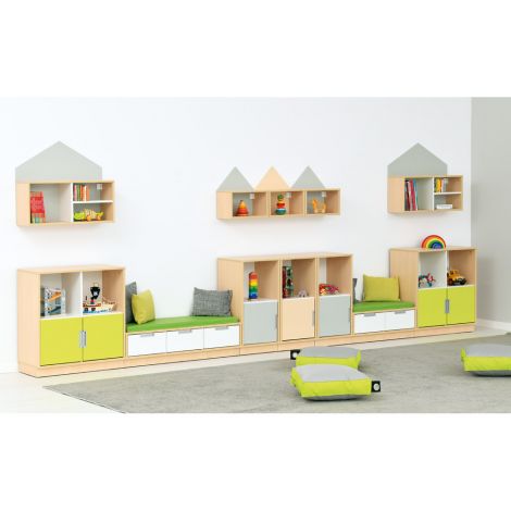Set mobilier gradinita Quadro 176, cu loc pentru lectura, culoare artar - poza 3