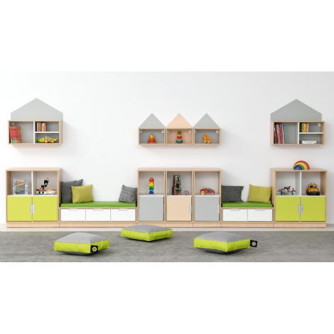 Set mobilier gradinita Quadro 176, cu loc pentru lectura, culoare artar - poza 4