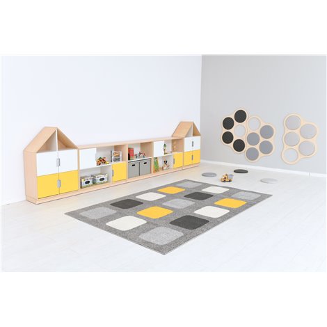 Set mobilier pentru gradinita Quadro 186, usi cu deschidere la 90 grade, artar - poza 4