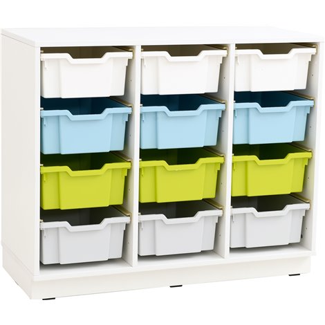 Set mobilier Quadro 152, cu 12 containere culisante, alb, gradinita si scoala - poza 1