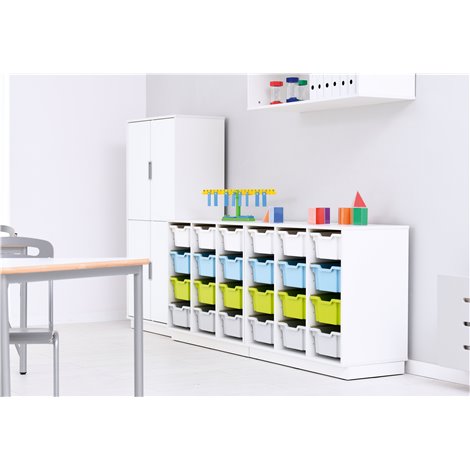 Set mobilier Quadro 152, cu 12 containere culisante, alb, gradinita si scoala - poza 2