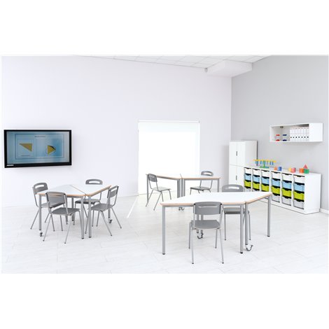 Set mobilier Quadro 152, cu 12 containere culisante, alb, gradinita si scoala - poza 3