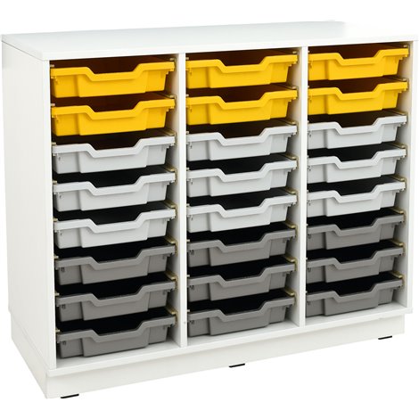 Set mobilier Quadro 158, cu 20 containere mici culisante, alb, gradinita si scoala - poza 1