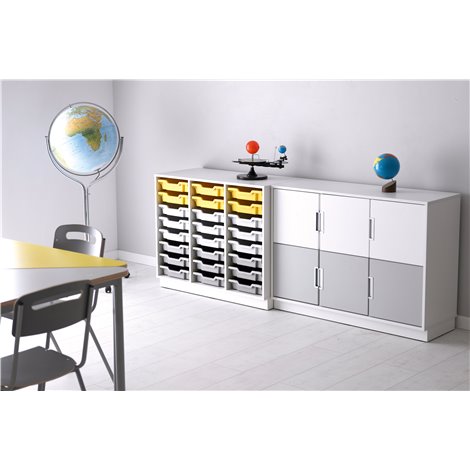 Set mobilier Quadro 158, cu 20 containere mici culisante, alb, gradinita si scoala - poza 4