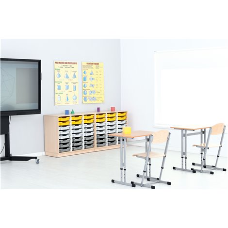 Set mobilier Quadro 158, cu 20 containere mici culisante, artar, gradinita si scoala - poza 2