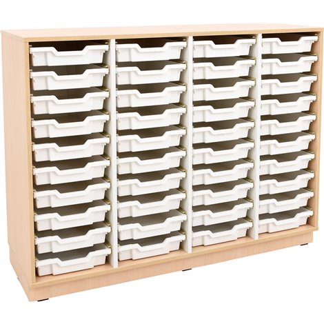 Set mobilier Quadro 159, cu 40 containere mici culisante, artar, gradinita si scoala