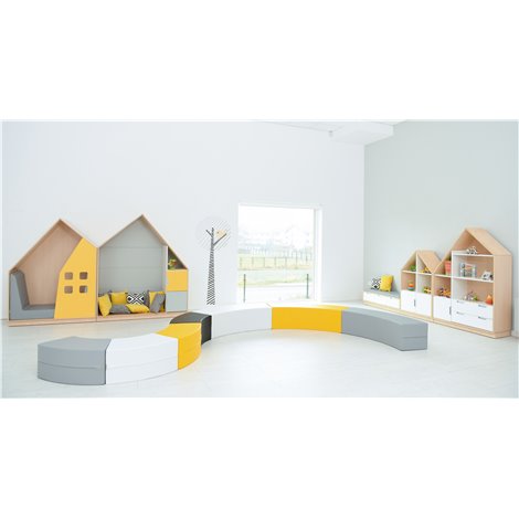 Set mobilier Quadro 160, Casuta Dubla, cu saltea si perne incluse, gradinita si scoala - poza 2