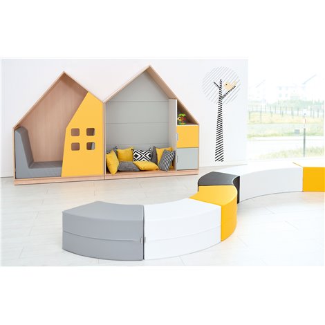 Set mobilier Quadro 160, Casuta Dubla, cu saltea si perne incluse, gradinita si scoala - poza 3