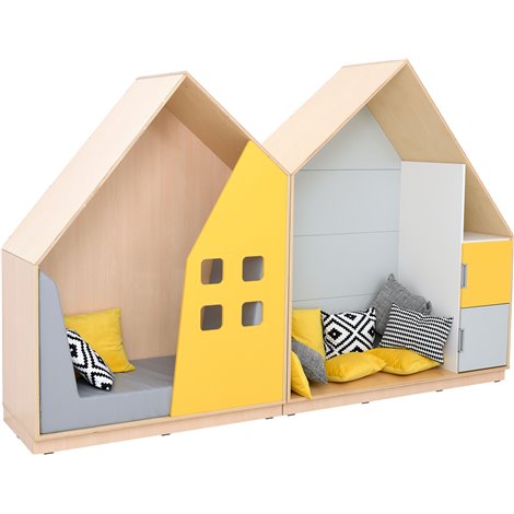Set mobilier Quadro 160, Casuta Dubla, cu saltea si perne incluse, gradinita si scoala - poza 4