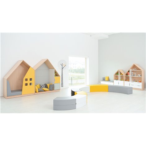 Set mobilier Quadro 160, Casuta Dubla, cu saltea si perne incluse, gradinita si scoala - poza 5