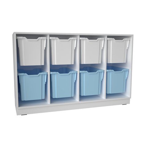 Set mobilier Quadro 193, cu 8 containere culisante, alb, gradinita si scoala - poza 1