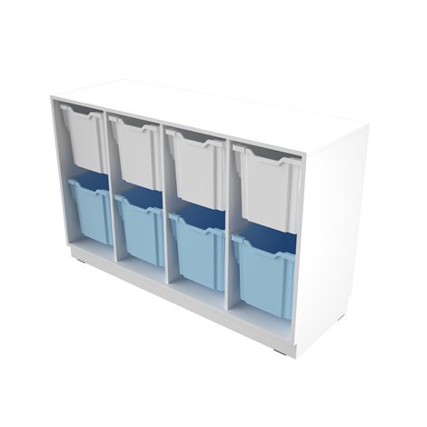 Set mobilier Quadro 193, cu 8 containere culisante, alb, gradinita si scoala - poza 2