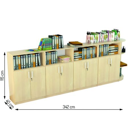 Set mobilier scolar pentru depozitare si expunere materiale didactice, expo 1 culoare fag - poza 3