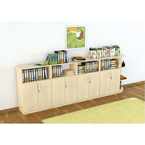 Set mobilier scolar pentru depozitare si expunere materiale didactice, expo 1 culoare mesteacan - poza 1