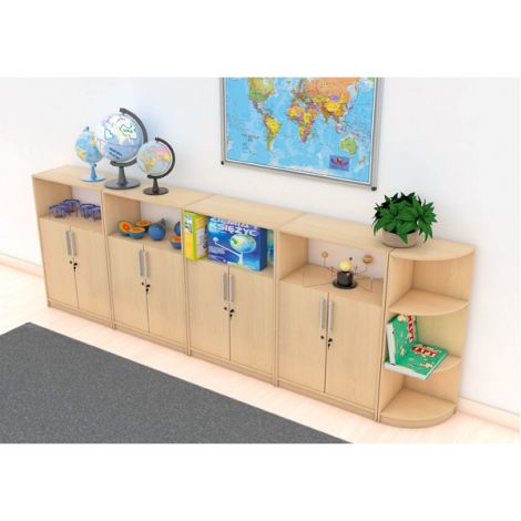 Set mobilier scolar pentru depozitare si expunere materiale didactice, expo 1 culoare mesteacan - poza 2