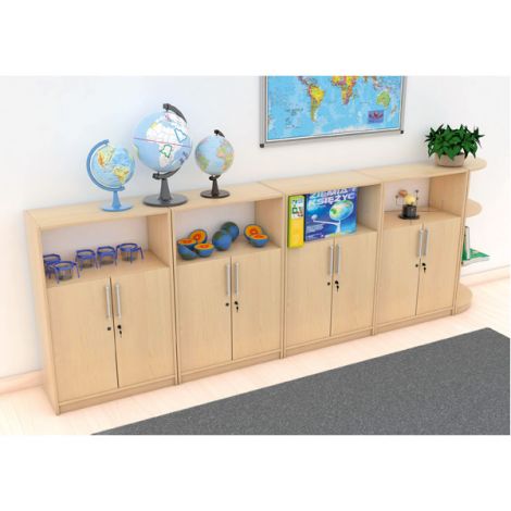 Set mobilier scolar pentru depozitare si expunere materiale didactice, expo 1 culoare mesteacan - poza 3