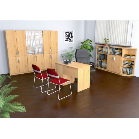 Set mobilier scolar pentru depozitare si expunere materiale didactice, expo 10 culoare fag