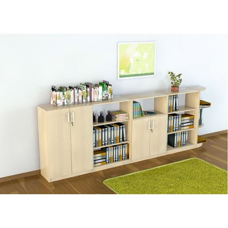 Set mobilier scolar pentru depozitare si expunere materiale didactice, expo 2 culoare fag - poza 1