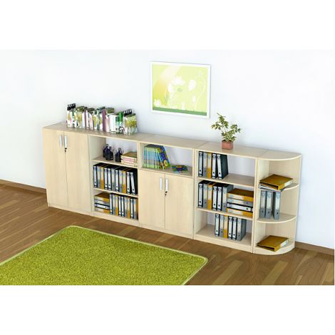 Set mobilier scolar pentru depozitare si expunere materiale didactice, expo 2 culoare fag - poza 2