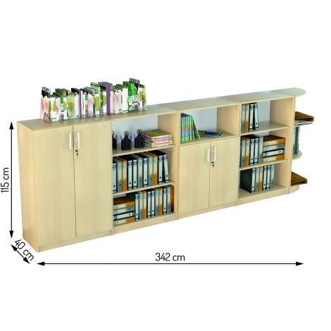 Set mobilier scolar pentru depozitare si expunere materiale didactice, expo 2 culoare fag - poza 3