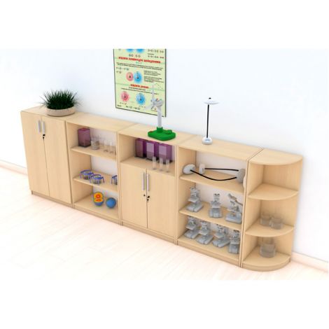 Set mobilier scolar pentru depozitare si expunere materiale didactice, expo 2 culoare mesteacan - poza 2