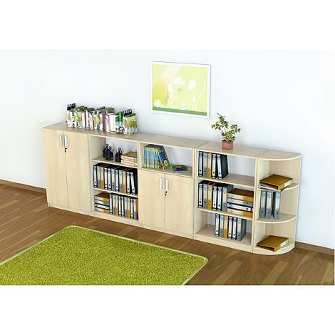 Set mobilier scolar pentru depozitare si expunere materiale didactice, expo 2 culoare mesteacan - poza 3