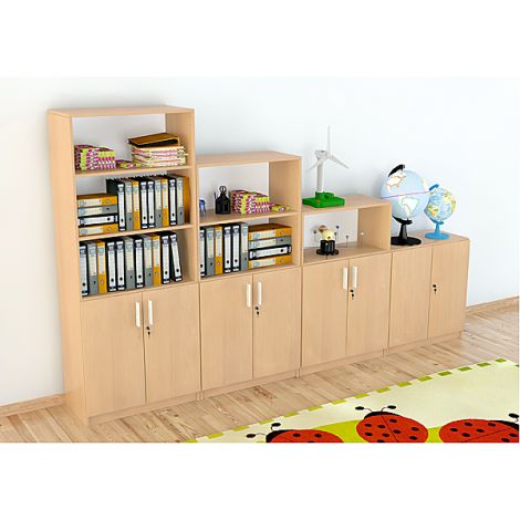 Set mobilier scolar pentru depozitare si expunere materiale didactice, expo 3 culoare fag - poza 1