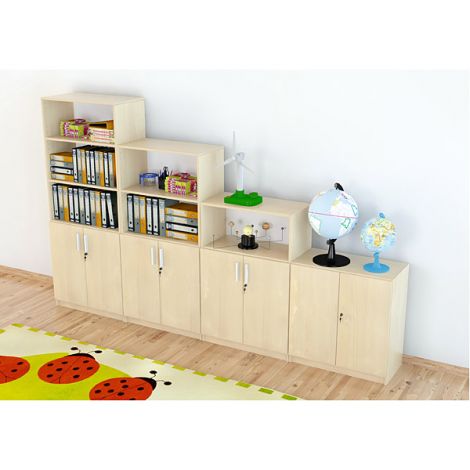 Set mobilier scolar pentru depozitare si expunere materiale didactice, expo 3 culoare fag - poza 2