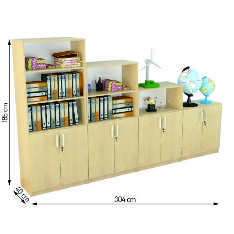 Set mobilier scolar pentru depozitare si expunere materiale didactice, expo 3 culoare fag - poza 3