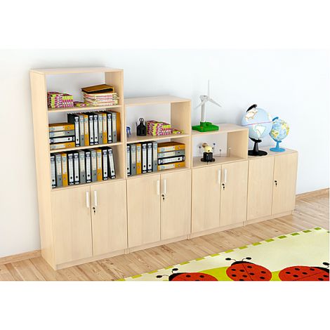 Set mobilier scolar pentru depozitare si expunere materiale didactice, expo 3 culoare mesteacan - poza 1