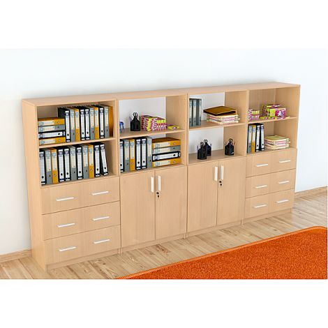 Set mobilier scolar pentru depozitare si expunere materiale didactice, expo 4 culoare fag - poza 1