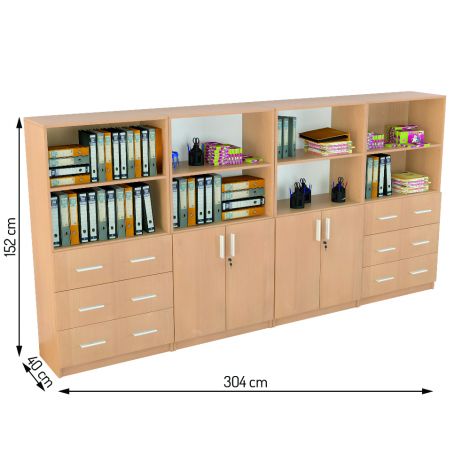 Set mobilier scolar pentru depozitare si expunere materiale didactice, expo 4 culoare fag - poza 3