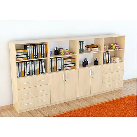Set mobilier scolar pentru depozitare si expunere materiale didactice, expo 4 culoare mesteacan - poza 2