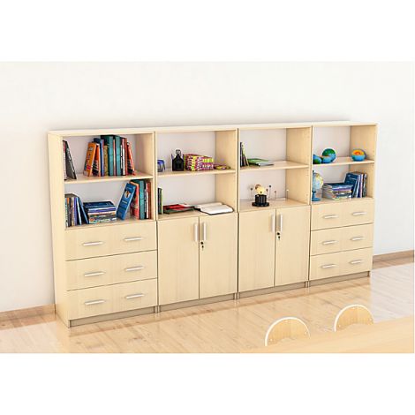 Set mobilier scolar pentru depozitare si expunere materiale didactice, expo 4 culoare mesteacan - poza 3
