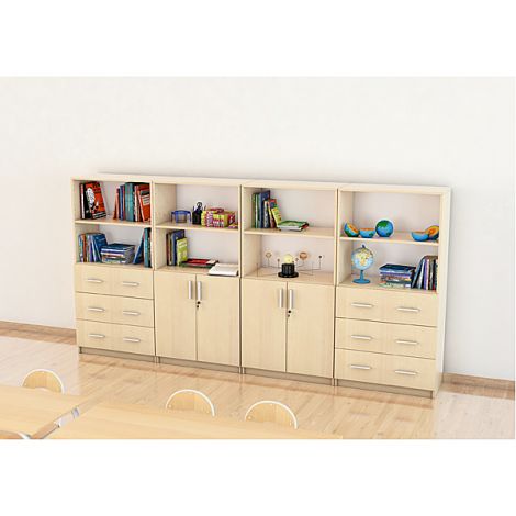 Set mobilier scolar pentru depozitare si expunere materiale didactice, expo 4 culoare mesteacan - poza 5
