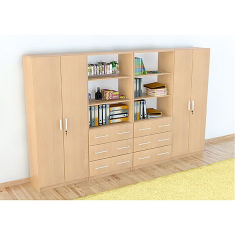 Set mobilier scolar pentru depozitare si expunere materiale didactice, expo 5 culoare fag - poza 1