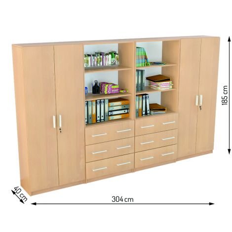 Set mobilier scolar pentru depozitare si expunere materiale didactice, expo 5 culoare fag - poza 3
