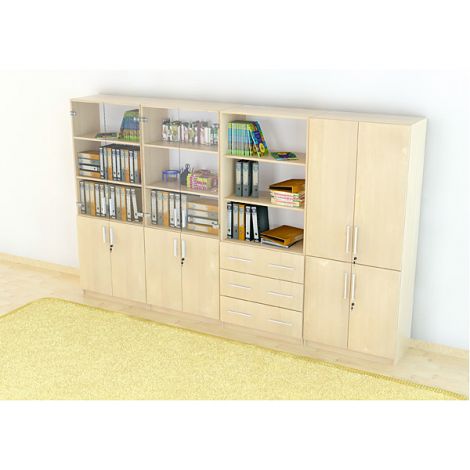 Set mobilier scolar pentru depozitare si expunere materiale didactice, expo 6 culoare fag - poza 3